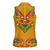 Haiti Flag Traditional Dashiki Women Sleeveless Polo Shirt Yellow Color - Polynesian Pride