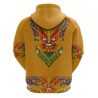 Haiti Flag Traditional Dashiki Zip Hoodie Yellow Color - Polynesian Pride