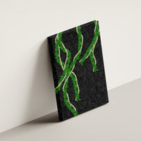 Hawaii Maile Lei Canvas Wall Art Aloha Black Color