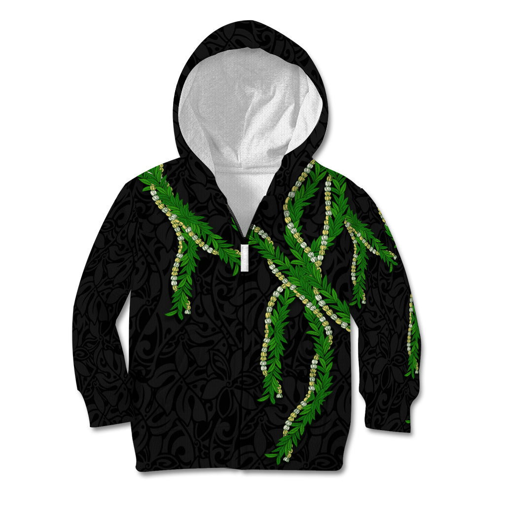 Hawaii Maile Lei Kid Hoodie Aloha Black Color