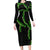 Hawaii Maile Lei Long Sleeve Bodycon Dress Aloha Black Color