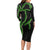 Hawaii Maile Lei Long Sleeve Bodycon Dress Aloha Black Color