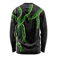 Hawaii Maile Lei Long Sleeve Shirt Aloha Black Color