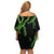Hawaii Maile Lei Off Shoulder Short Dress Aloha Black Color