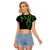 Hawaii Maile Lei Raglan Cropped T Shirt Aloha Black Color