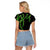 Hawaii Maile Lei Raglan Cropped T Shirt Aloha Black Color
