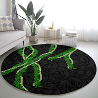 Hawaii Maile Lei Round Carpet Aloha Black Color LT03 - Polynesian Pride