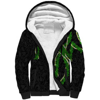 Hawaii Maile Lei Sherpa Hoodie Aloha Black Color