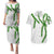 Hawaii Maile Lei Couples Matching Puletasi and Hawaiian Shirt Aloha White Color