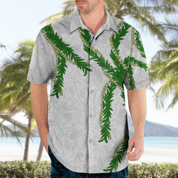 Hawaii Maile Lei Hawaiian Shirt Aloha White Color LT03