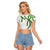 Hawaii Maile Lei Raglan Cropped T Shirt Aloha White Color