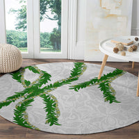 Hawaii Maile Lei Round Carpet Aloha White Color LT03 - Polynesian Pride