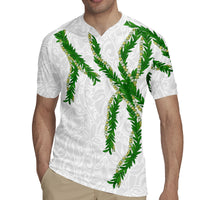 Hawaii Maile Lei Rugby Jersey Aloha White Color