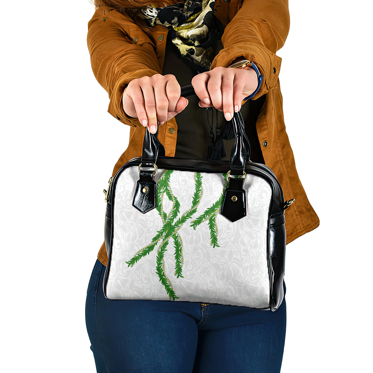 Hawaii Maile Lei Shoulder Handbag Aloha White Color LT03 One Size White - Polynesian Pride