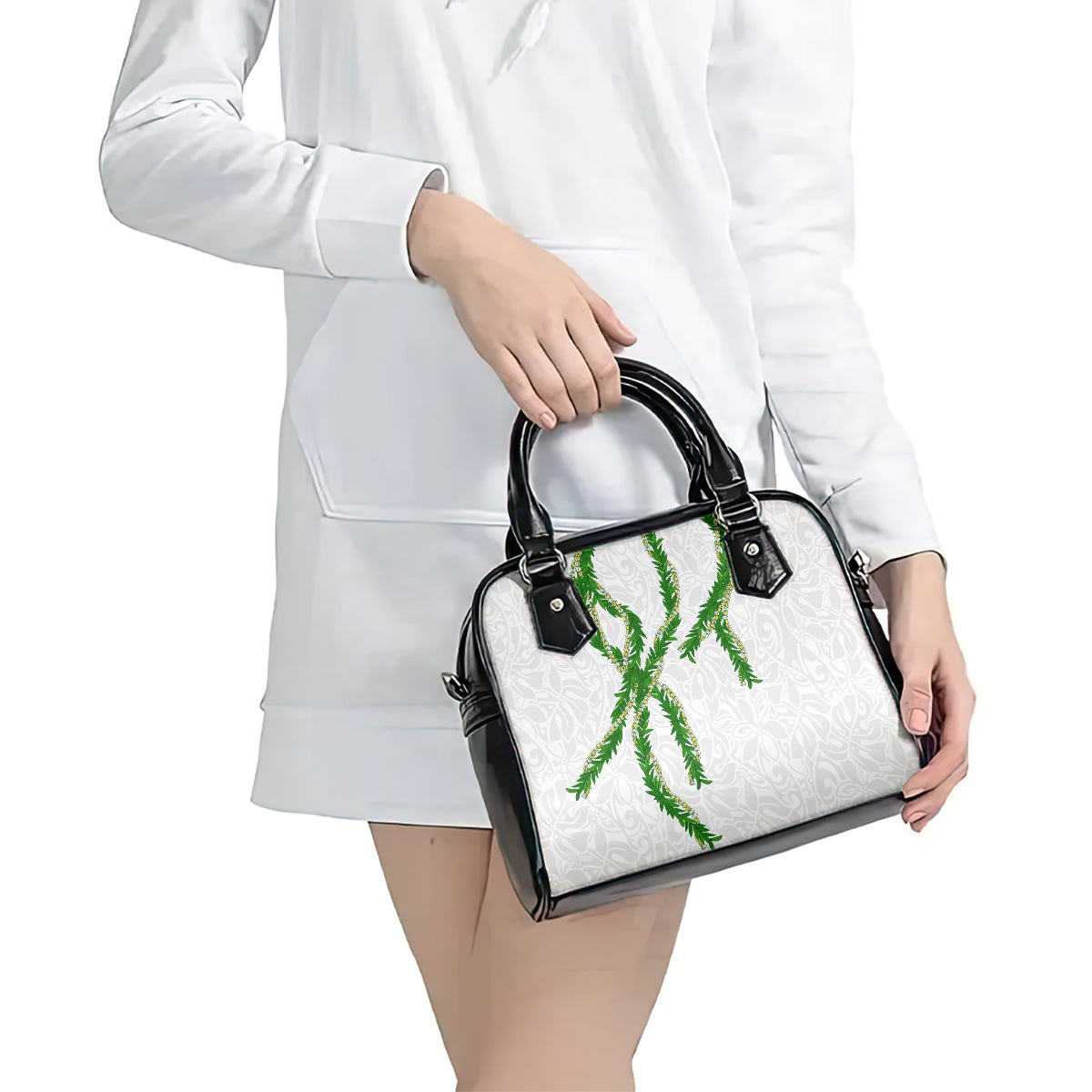 Hawaii Maile Lei Shoulder Handbag Aloha White Color