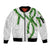 Hawaii Maile Lei Sleeve Zip Bomber Jacket Aloha White Color