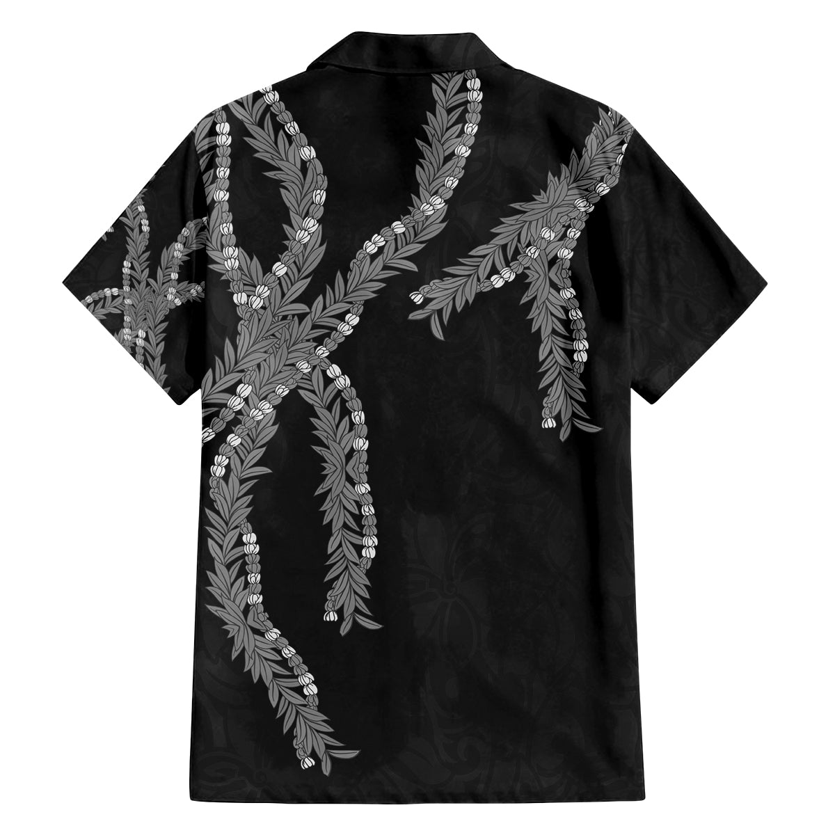 Hawaii Maile Lei Family Matching Off The Shoulder Long Sleeve Dress and Hawaiian Shirt Aloha Grayscale Color LT03 - Polynesian Pride