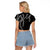 Hawaii Maile Lei Raglan Cropped T Shirt Aloha Grayscale Color