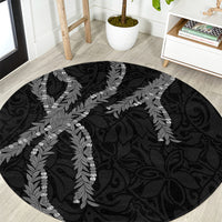 Hawaii Maile Lei Round Carpet Aloha Grayscale Color LT03 Grayscale - Polynesian Pride