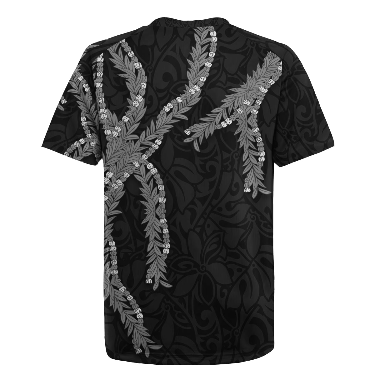 Hawaii Maile Lei Rugby Jersey Aloha Grayscale Color