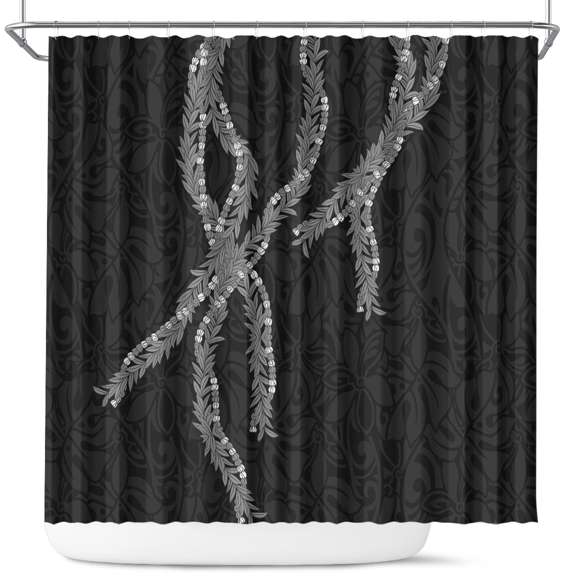 Hawaii Maile Lei Shower Curtain Aloha Grayscale Color LT03 Grayscale - Polynesian Pride