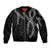 Hawaii Maile Lei Sleeve Zip Bomber Jacket Aloha Grayscale Color