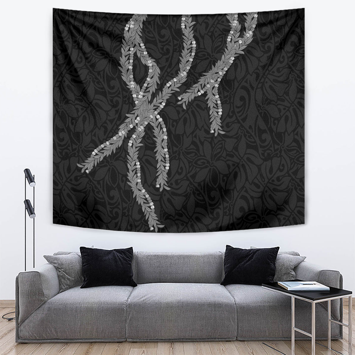 Hawaii Maile Lei Tapestry Aloha Grayscale Color LT03 Grayscale - Polynesian Pride
