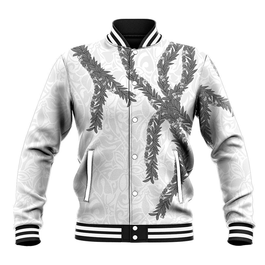 Hawaii Maile Lei Baseball Jacket Aloha The Grey Color