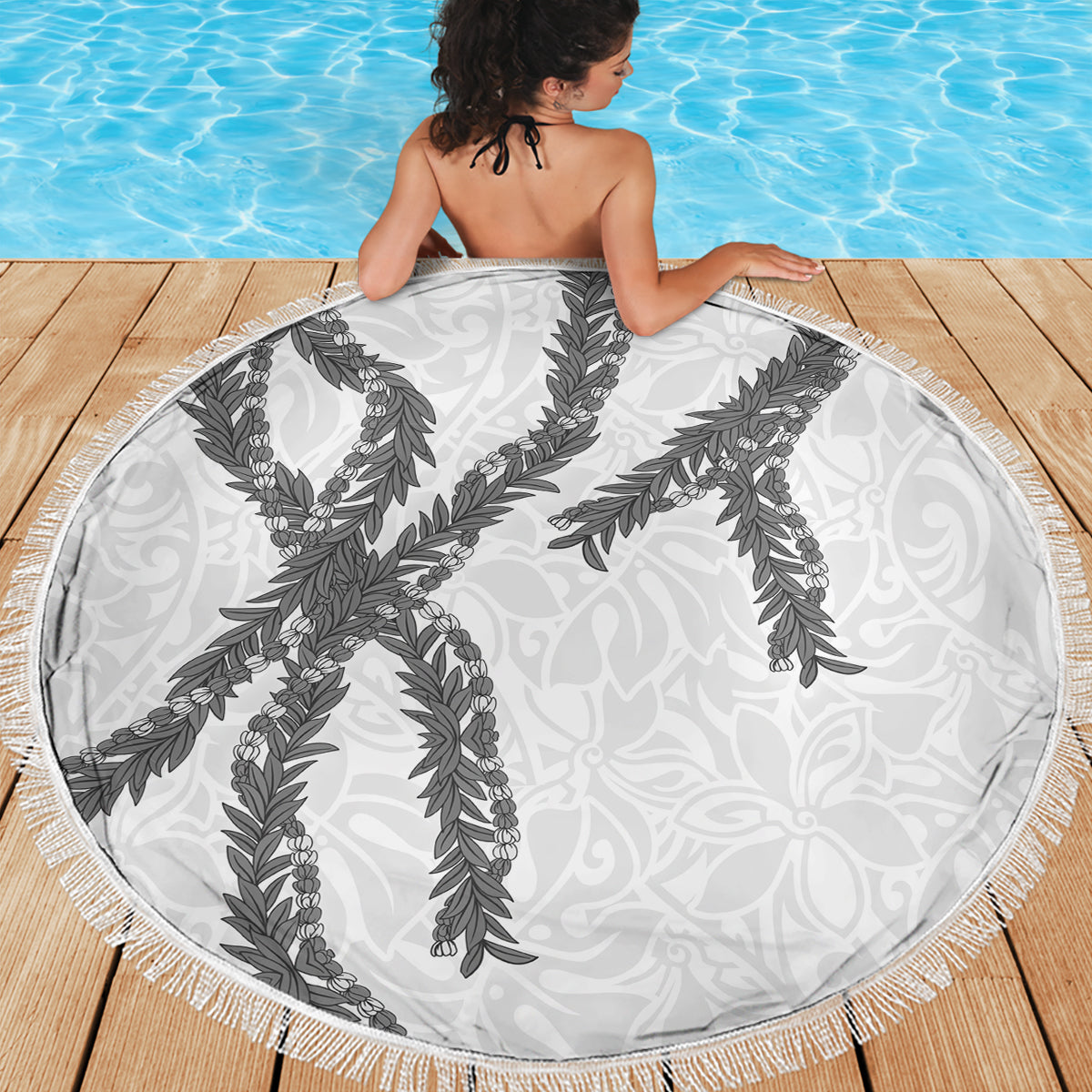 Hawaii Maile Lei Beach Blanket Aloha The Grey Color