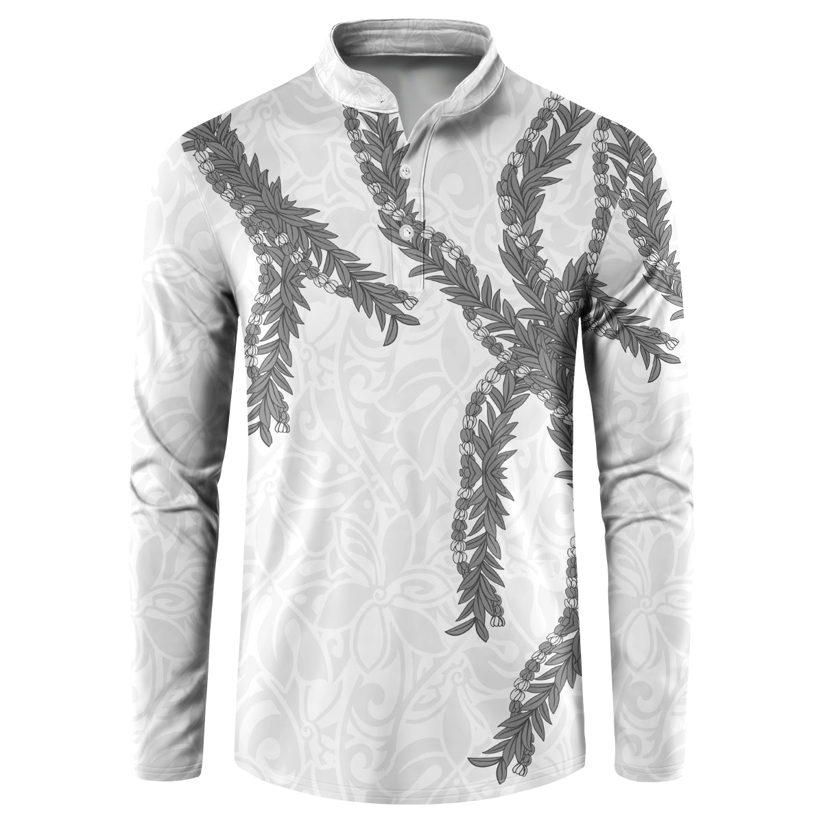 Hawaii Maile Lei Button Sweatshirt Aloha The Grey Color