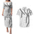 Hawaii Maile Lei Couples Matching Puletasi and Hawaiian Shirt Aloha The Grey Color