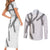 Hawaii Maile Lei Couples Matching Short Sleeve Bodycon Dress and Long Sleeve Button Shirt Aloha The Grey Color