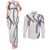 Hawaii Maile Lei Couples Matching Tank Maxi Dress and Long Sleeve Button Shirt Aloha The Grey Color
