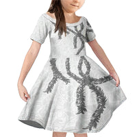 Hawaii Maile Lei Family Matching Mermaid Dress and Hawaiian Shirt Aloha The Grey Color
