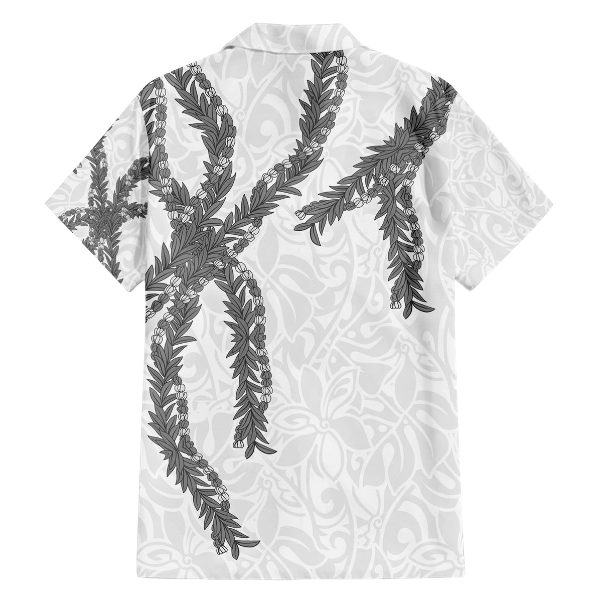 Hawaii Maile Lei Family Matching Off The Shoulder Long Sleeve Dress and Hawaiian Shirt Aloha The Grey Color LT03 - Polynesian Pride
