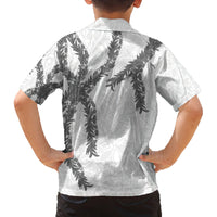 Hawaii Maile Lei Family Matching Off Shoulder Short Dress and Hawaiian Shirt Aloha The Grey Color LT03 - Polynesian Pride