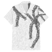 Hawaii Maile Lei Family Matching Off Shoulder Short Dress and Hawaiian Shirt Aloha The Grey Color LT03 Dad's Shirt - Short Sleeve Grey - Polynesian Pride