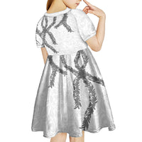 Hawaii Maile Lei Kid Short Sleeve Dress Aloha The Grey Color
