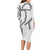 Hawaii Maile Lei Long Sleeve Bodycon Dress Aloha The Grey Color