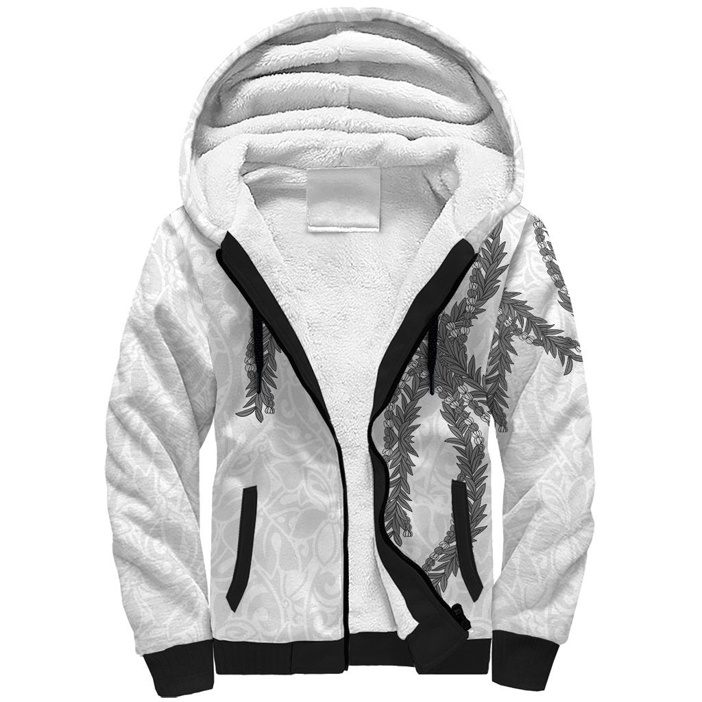 Hawaii Maile Lei Sherpa Hoodie Aloha The Grey Color LT03 Unisex Grey - Polynesian Pride