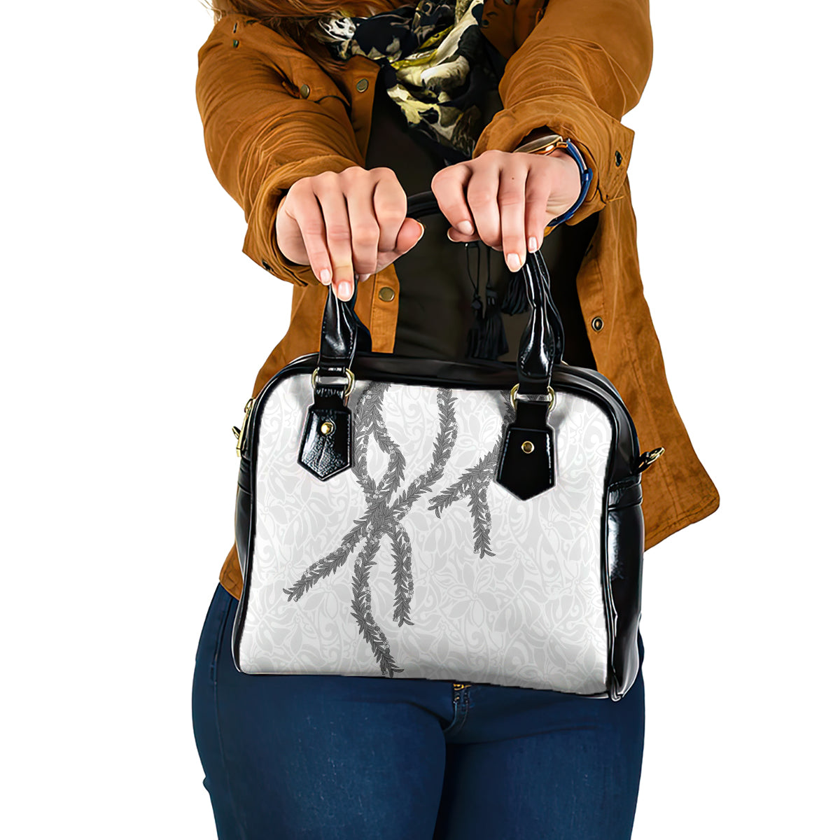 Hawaii Maile Lei Shoulder Handbag Aloha The Grey Color LT03 One Size Grey - Polynesian Pride