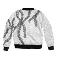 Hawaii Maile Lei Sleeve Zip Bomber Jacket Aloha The Grey Color LT03 - Polynesian Pride