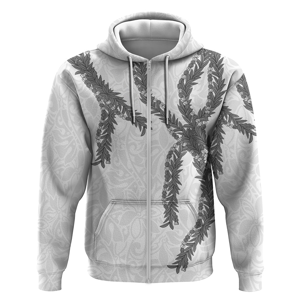 Hawaii Maile Lei Zip Hoodie Aloha The Grey Color LT03 Zip Hoodie Grey - Polynesian Pride