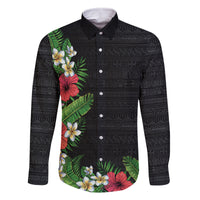 Hawaii Tropical Flowers and Leaves Family Matching Mermaid Dress and Hawaiian Shirt Tapa Pattern Colorful Mode