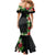 Hawaii Tropical Flowers and Leaves Family Matching Mermaid Dress and Hawaiian Shirt Tapa Pattern Colorful Mode