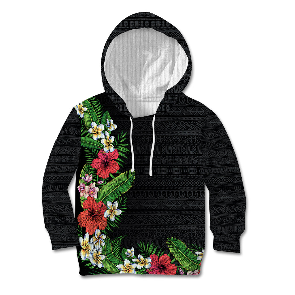 Hawaii Tropical Flowers and Leaves Kid Hoodie Tapa Pattern Colorful Mode