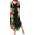 Hawaii Tropical Flowers and Leaves Summer Maxi Dress Tapa Pattern Colorful Mode
