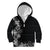 Hawaii Tropical Flowers and Leaves Kid Hoodie Tapa Pattern Grayscale Mode