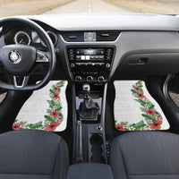 Hawaii Tropical Flowers and Leaves Car Mats Tapa Pattern White Mode