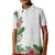 Hawaii Tropical Flowers and Leaves Kid Polo Shirt Tapa Pattern White Mode